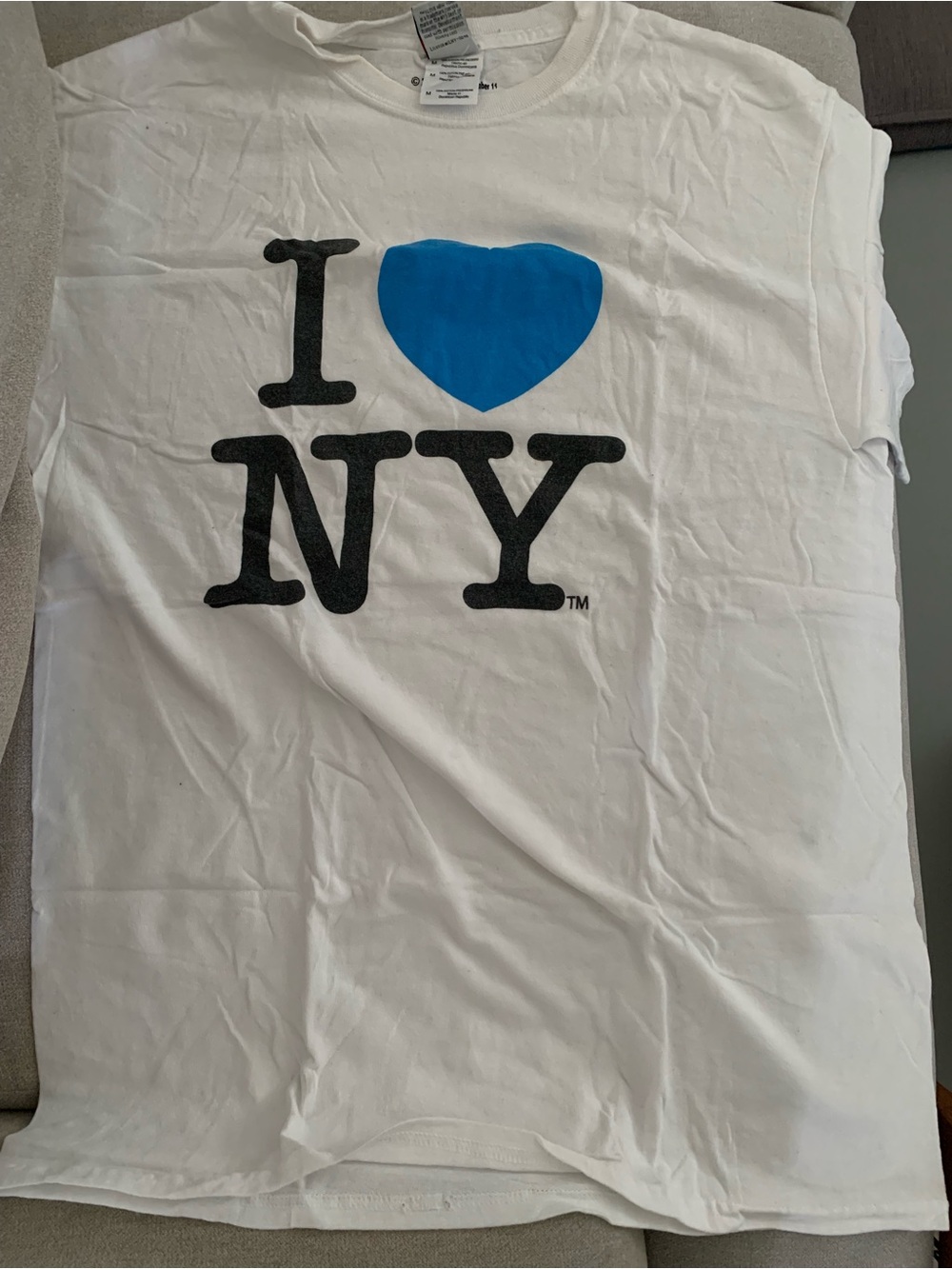 I 💙 NY Tee - White with Blue Heart 9/11 Memorial